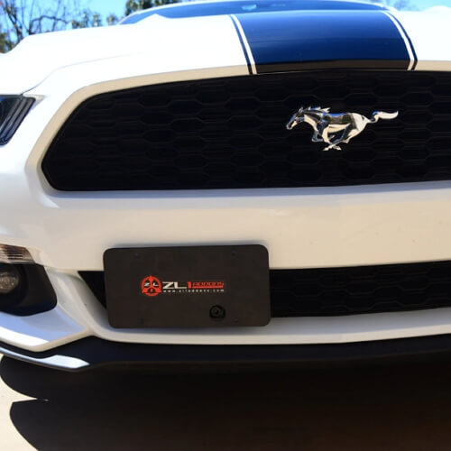 Ford Mustang with a tow hook mounted license plate